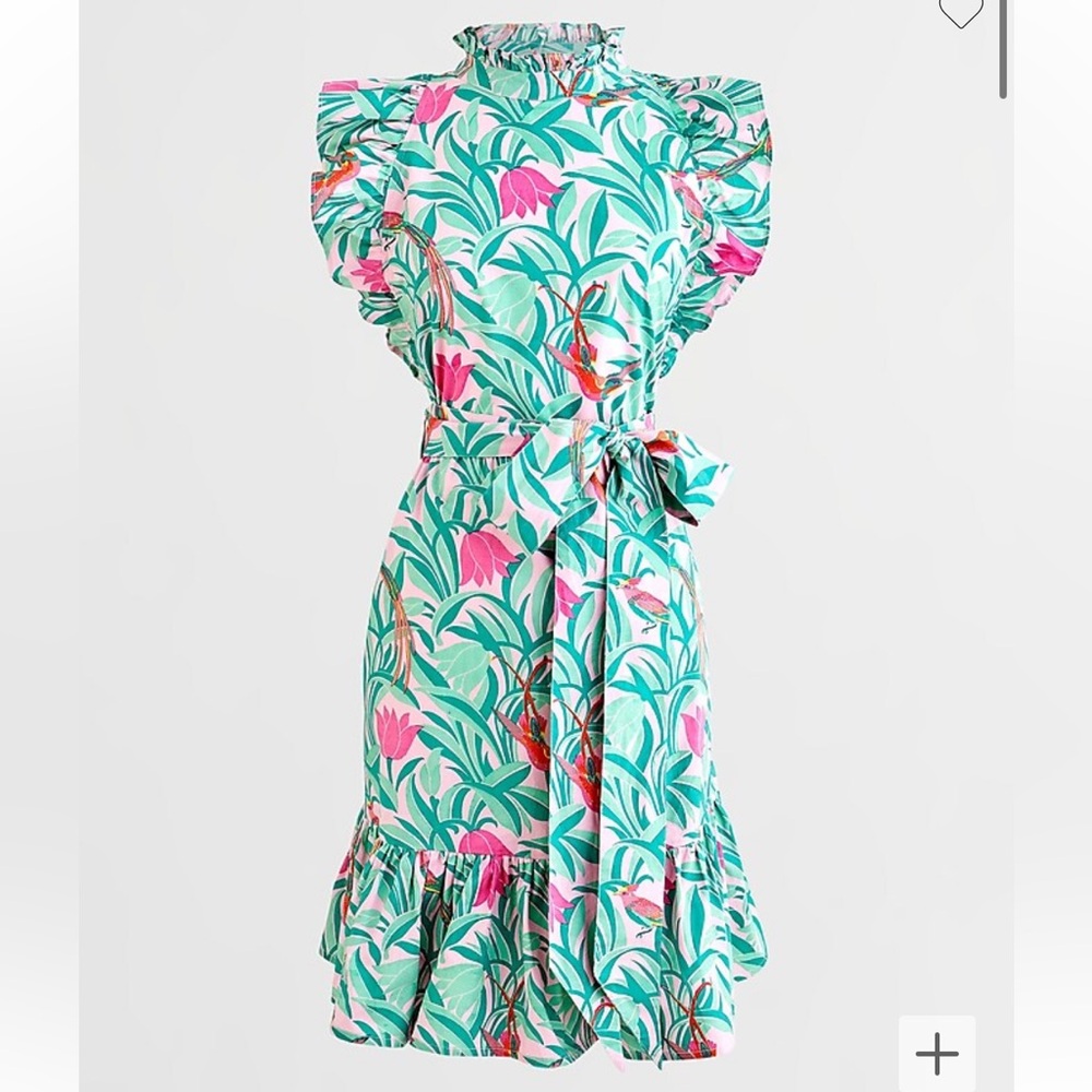 Beautiful bird & tulip print Banjanan Dress (M)
